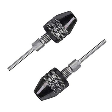 Eyech 2pc 2.35 mm Shank Three jaw Keyless Drill Chuck Collet Conversion Adapter Clamping range 0.3-3.4MM-Round Shank
