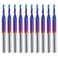 HQMaster 10 Pack O Flute CNC Router Bits End Mill Milling Cutter 1/8" Shank, 1/16" Cutting Dia. Spiral Router Bits CNC Bits Single Edged Cutting Engraving Bits Tungsten Carbide