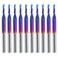 HQMaster 10 Pack O Flute CNC Router Bits End Mill Milling Cutter 1/8" Shank, 1/16" Cutting Dia. Spiral Router Bits CNC Bits Single Edged Cutting Engraving Bits Tungsten Carbide