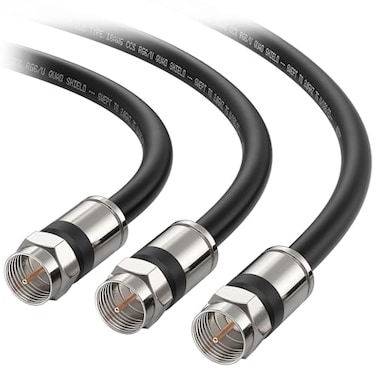 Cable Matters 3-Pack RG6 Coaxial Cable, CL2, Quad Shield, 3ft, Black