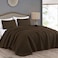 Chezmoi Collection Austin 3-piece Oversized Bedspread Coverlet Set ,King, Chocolate