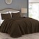 Chezmoi Collection Austin 3-piece Oversized Bedspread Coverlet Set ,Queen, Chocolate