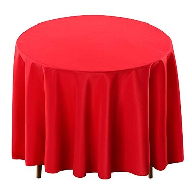 Surmente 120 Inch Red Tablecloths for Round Tables