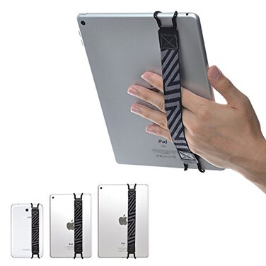 TFY Security Hand Strap Holder for Tablets Black