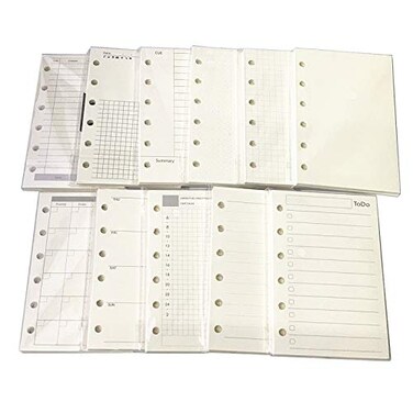 Harphia A7 Planner Inserts for 11 Packs for 6 Holes Pocket BinderA7 Agenda