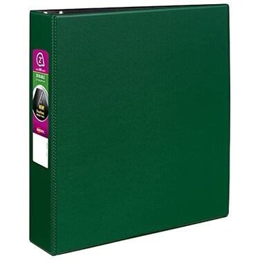 Avery Durable 3 Ring Binder, 2" Slant Rings, 1 Green Binder