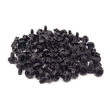 Honbay 100PCS 6-32x6 Hex Phillips Head Replacement PC Computer Case Mounting Screws Fastener for Building Repairing and Maintaining Computer Systems ,Black Zinc