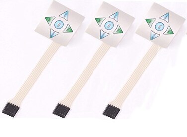 YXQ 1x5 5 Keys Matrix Membrane Switch Keyboard Keypad MCU Control Panel Button,3PCS White