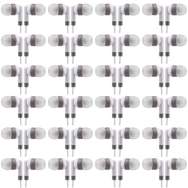 CN-Outlet Wholesale Bulk Earbuds Headphones Individually Bagged 100 Pack for iPhone, Android, MP3 Player White