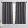 RYB HOME Grey Blackout Curtains for Kitchen Bedroom Bathroom Window
