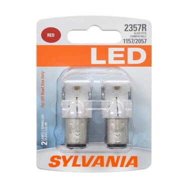 SYLVANIA 2357 LED Red Automotive Mini Bulb, 2 Bulbs