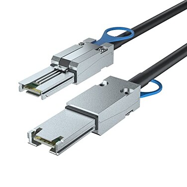 10Gtek SFF-8088 to SFF-8088 External Mini SAS HD Cable, 3G/6Gbps SAS2.0 26Pin Hybrid Cable Attached SCSI for Raid, DAS, and Servers, 100-Ohm, 3-m,10ft