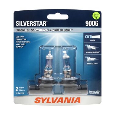 SYLVANIA 9006 SilverStar Halogen Headlight Bulb, High or Low Beam, 2 Bulbs