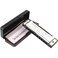 Eison Harmonica Diatonic Harmonica Key of C Standard 10 Hole 20 Tones with Case, Mini Harmonica for Beginners Starters Gift, Silver, 1 Pack