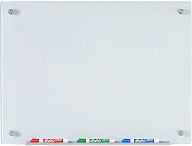 Audio-Visual Direct Non-Magnetic Glass Whiteboard, 24" x 18", White