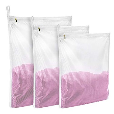 GOGOODA 3 Pack Delicates Laundry Bags, Fine Mesh Wash Bag with Hanging Loop