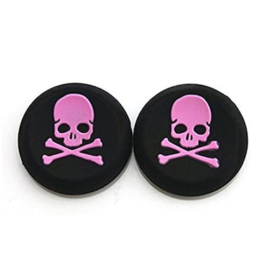 Ambertown Silicone Thumb Stick Grip Cap Joystick Thumbsticks Caps Cover for PS4 Xbox One PS3 Xbox 360 PS2 Game Controllers ,Pink Skull