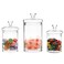 MyGift Glass Storage Jars with Lids, KitchenBath Storage, Set of 3