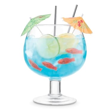 Final Touch Extra Large Fishbowl Cocktail Glass, 44 oz