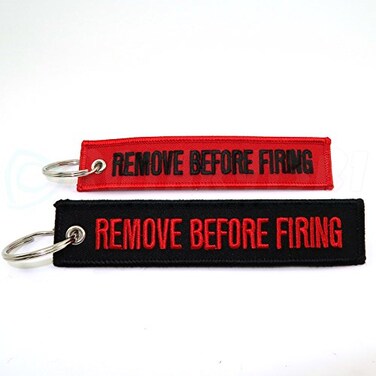 Rotary13B1 Remove Before Firing Keychain - BlackRed COMBO - 2pcs