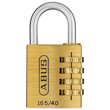 ABUS Combination Lock 165/40 - Brass Padlock - with Individually Adjustable Combination Code - Suitcase/Locker - ABUS Security Level 4