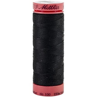 Mettler Metrosene 100% Core Spun Polyester Thread, 165 yd, Black