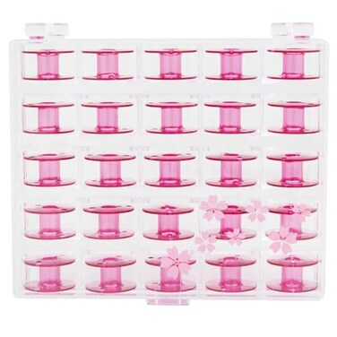 Janome Sewing Machine Cherry Blossom Pink Bobbins 25 ct
