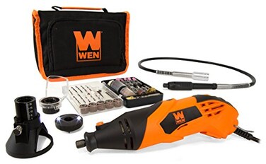 WEN 23114 1.4-Amp High-Powered Variable Speed Rotary Tool with Cutting Guide, LED Collar, 100Accessories, Carrying Case and Flex Shaft