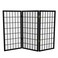 Red Lantern 3 ft. Short Window Pane Shoji Screen - Black - 3 Panels