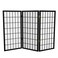 Red Lantern 3 ft. Short Window Pane Shoji Screen - Black - 3 Panels