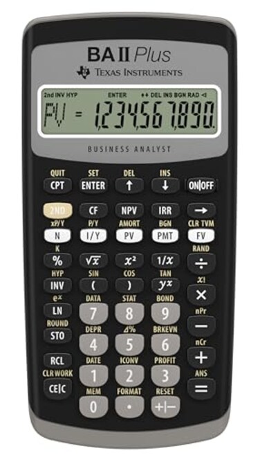 Texas Instruments BA II Plus Financial Calculator