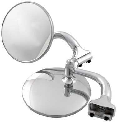 Allstar Performance ALL76401 Mirror, Peep, Side View, Round, 4 in Diameter, Stainless, Chrome, Pair