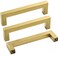 Goldenwarm Brushed Brass Cabinet Pull Knobs Kitchen Hardware - LSJ12GD96 Modern Gold Drawer Knobs 3-3/4 Inch Hole Centers Square Bathroom Cabinet Pulls Dresser Handles 1 Pack