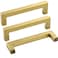Goldenwarm Brushed Brass Cabinet Pull Knobs Kitchen Hardware - LSJ12GD96 Modern Gold Drawer Knobs 3-3/4 Inch Hole Centers Square Bathroom Cabinet Pulls Dresser Handles 1 Pack