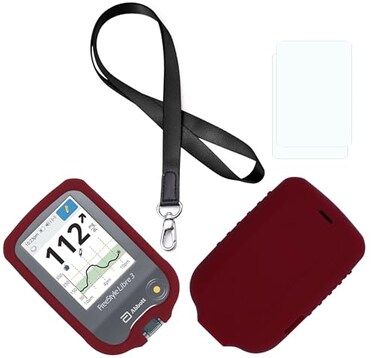 SNK ,REDPremium Silicone Case ,LanyardTPU Screen Protectorfor Freestyle Libre 3Freestyle Libre 2