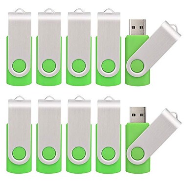 KALSAN 10 Pack 16GB USB Flah Drive USB 2.0 USB Memory Stick-Green