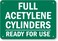 SmartSign "Full Acetylene Cylinders - Ready for Use" Sign7" x 10" Plastic