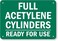 SmartSign "Full Acetylene Cylinders - Ready for Use" Sign7" x 10" Plastic