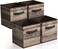 Sorbus 11 x 11 Storage Cubes, Foldable Fabric Bins ,4 Pack, Rustic Brown