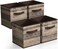 Sorbus 11 x 11 Storage Cubes, Foldable Fabric Bins ,4 Pack, Rustic Brown