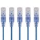 Monoprice SlimRun Cat6A Ethernet Patch Cable - Snagless RJ45 UTP Pure Bare Copper Wire 10G 30AWG 20ft Blue 5-Pack