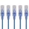Monoprice SlimRun Cat6A Ethernet Patch Cable - Snagless RJ45 UTP Pure Bare Copper Wire 10G 30AWG 20ft Blue 5-Pack