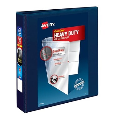 AveryHeavy-Duty View 3 Ring Binder, 1.5", 1 Navy Blue Binder