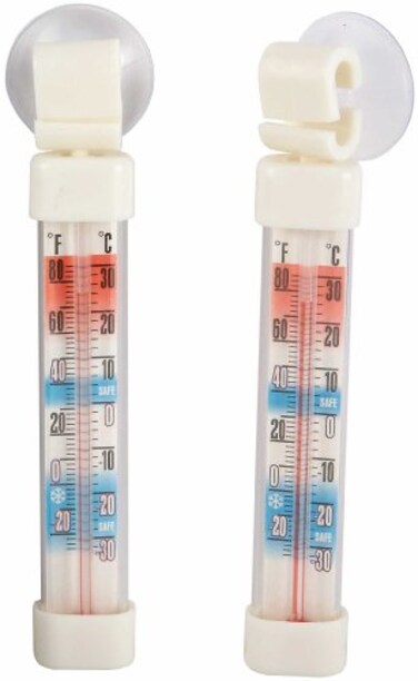 Winco 2 7/8" Refrigerator Thermometer, Long, Dual Pack ,Set of 2