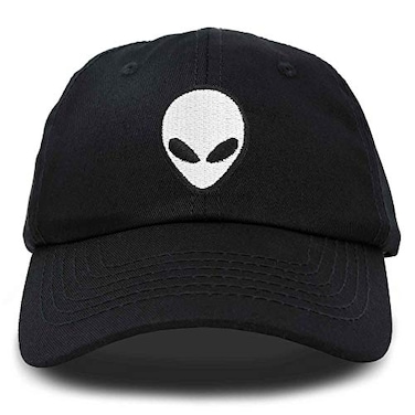 DALIX Alien Head Baseball Cap Mens and Womens Hat in Black and White