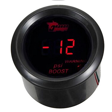 ESUPPORT Car 2" 52mm Digital Turbo Boost Gauge PSI Red LED Meter Kit