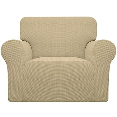 Easy-Going Stretch Chair Slipcover with Arm Washable Beige