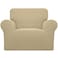 Easy-Going Stretch Chair Slipcover with Arm Washable Beige