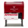 Vivid Stamp Approved w/by Date Line Self-Inking Office Rubber Stamp ,Red- Medium