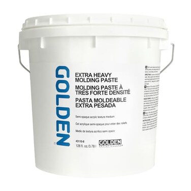 GOLDEN Extra Heavy Molding Paste, 128 fl. oz. Jar, Professional Acrylic Paste Medium, Semi-Opaque